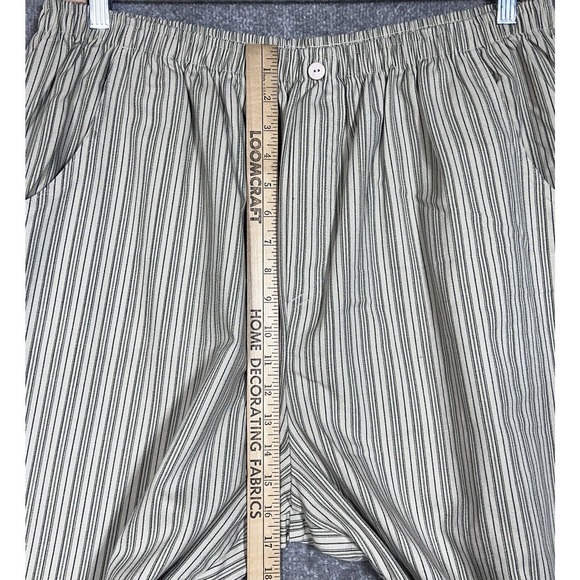 Bobbie Brooks Elastic Waist Pull On Pants Women Size 26W Flax Striped Pockets - Picture 5 of 7